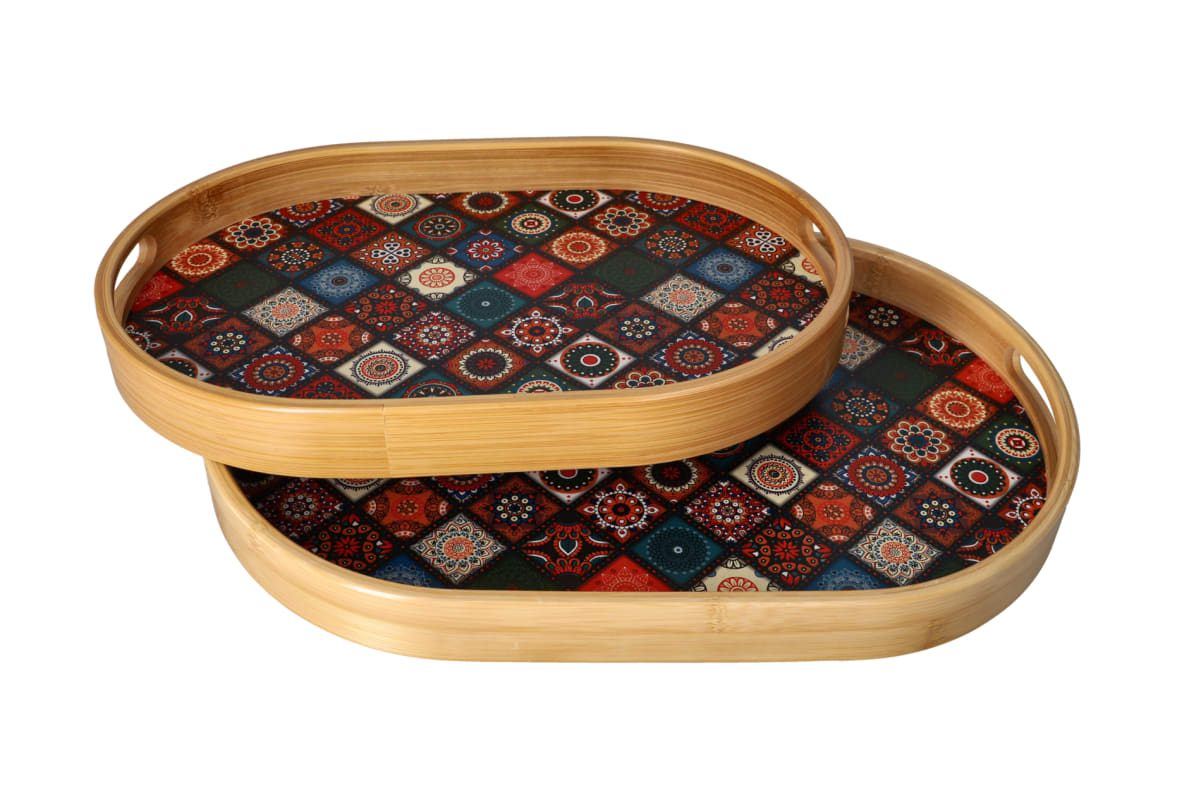 Bamboo Oval Serving Tray 42.1cm  - default