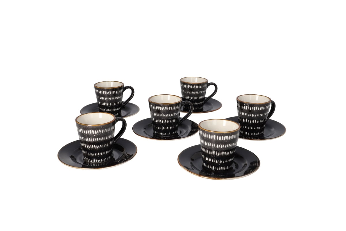  Espresso Cup &amp; Saucer Set 12pcs 100ml  - default