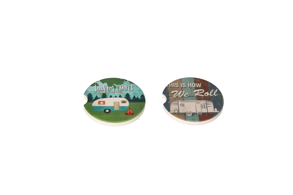 Absorbent Car Coaster 6.5cm 2pcs - default