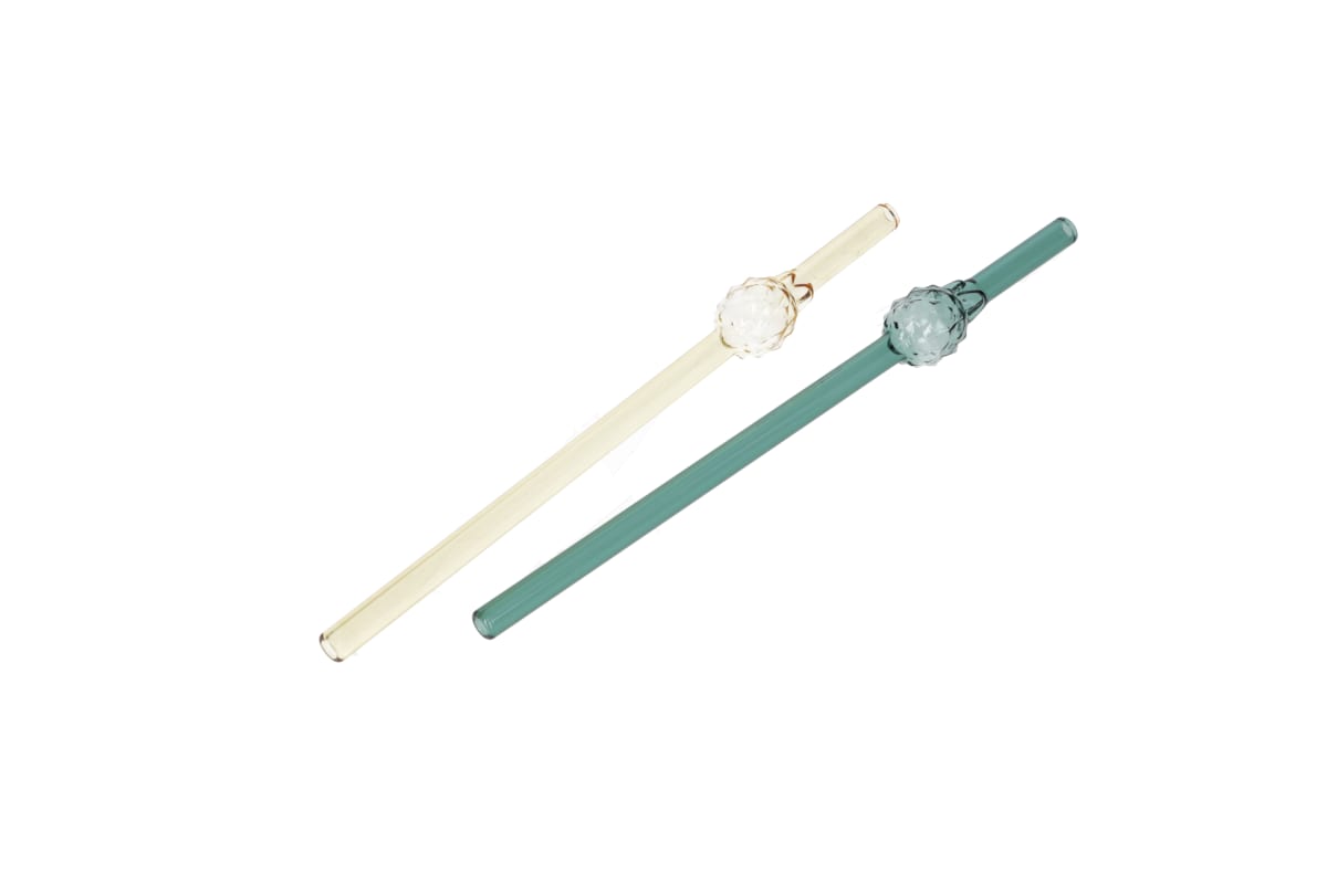 2Pcs Reusable Glass Heat Resistant Straws 20cm - default