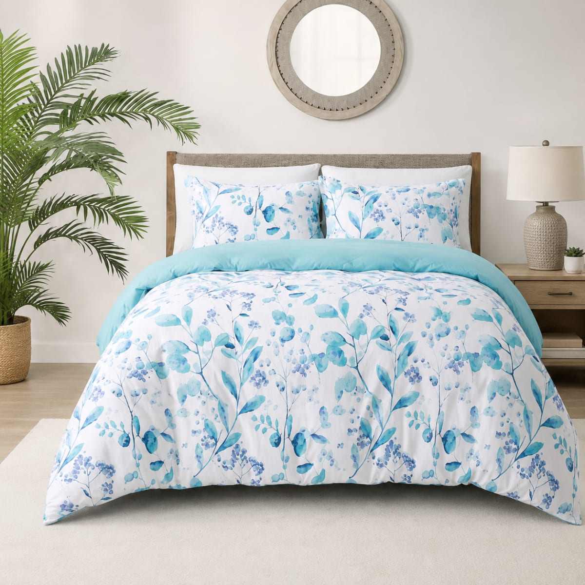 3Pcs Double Floral Botanical Duvet Cover Set 200cm - default