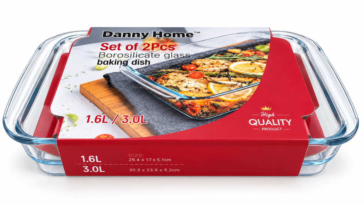 Rectangular Baking Pan Set 2pcs 1.6L+3.0L  - default