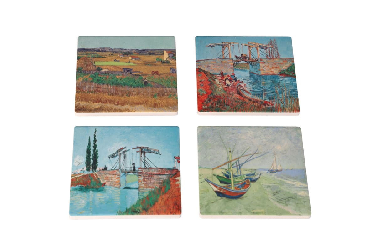 Assorted Absorbent Coasters 4pcs 9.9cm - default