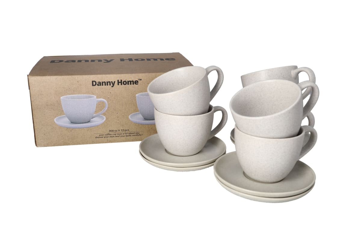 Speckled Cup &amp; Saucer 12pcs 250ml - default