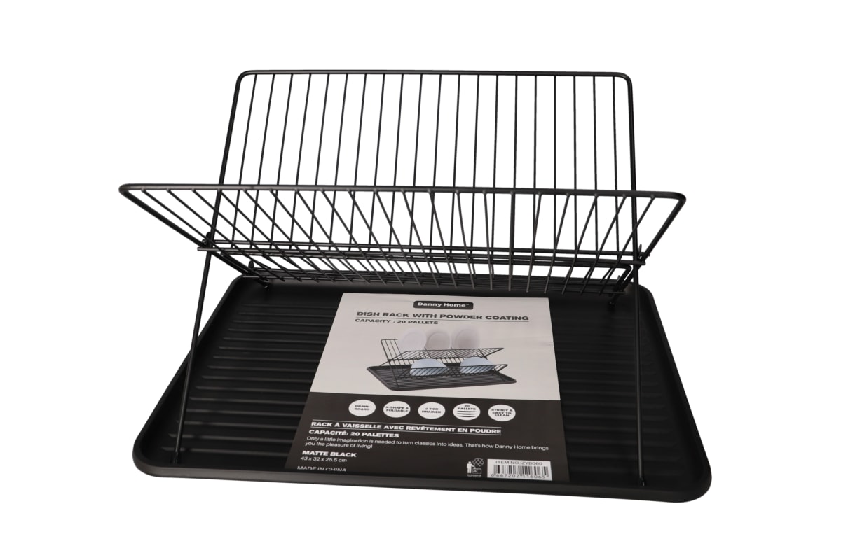 Foldable Dish Drying Rack with Drip Tray 2pcs - default