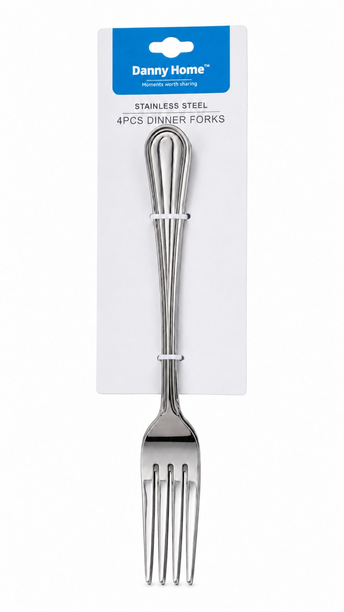 Silver Stainless Steel Dinner Fork 4Pcs - default