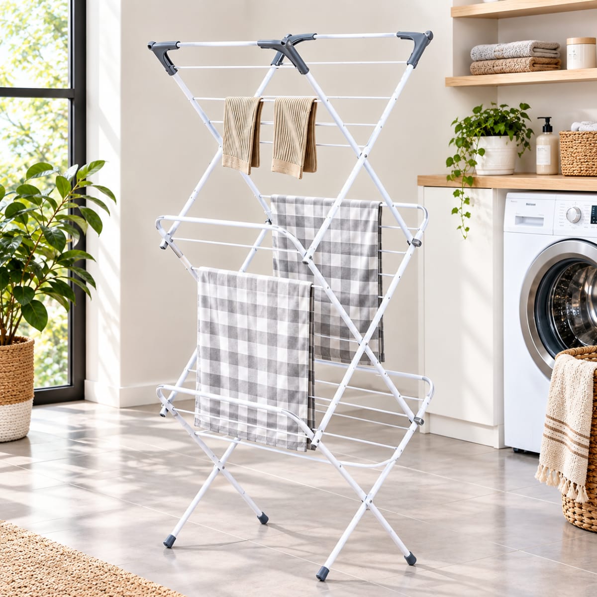 3-Tier Foldable Clothes Airer 137cm - default
