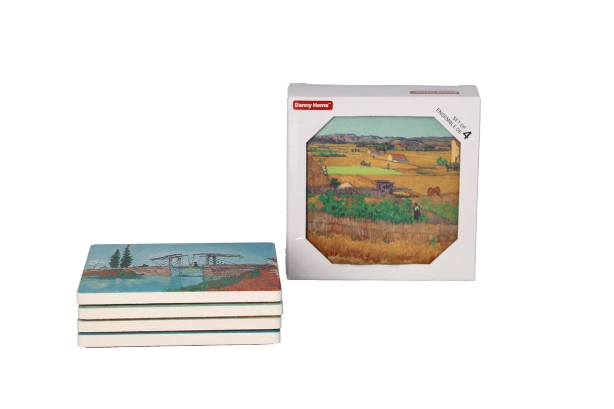 Assorted Absorbent Coasters 4pcs 9.9cm - default