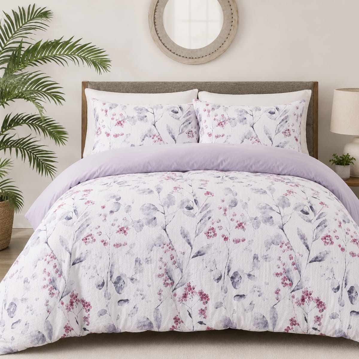 2Pcs Single Floral Botanical Duvet Cover Set  - default