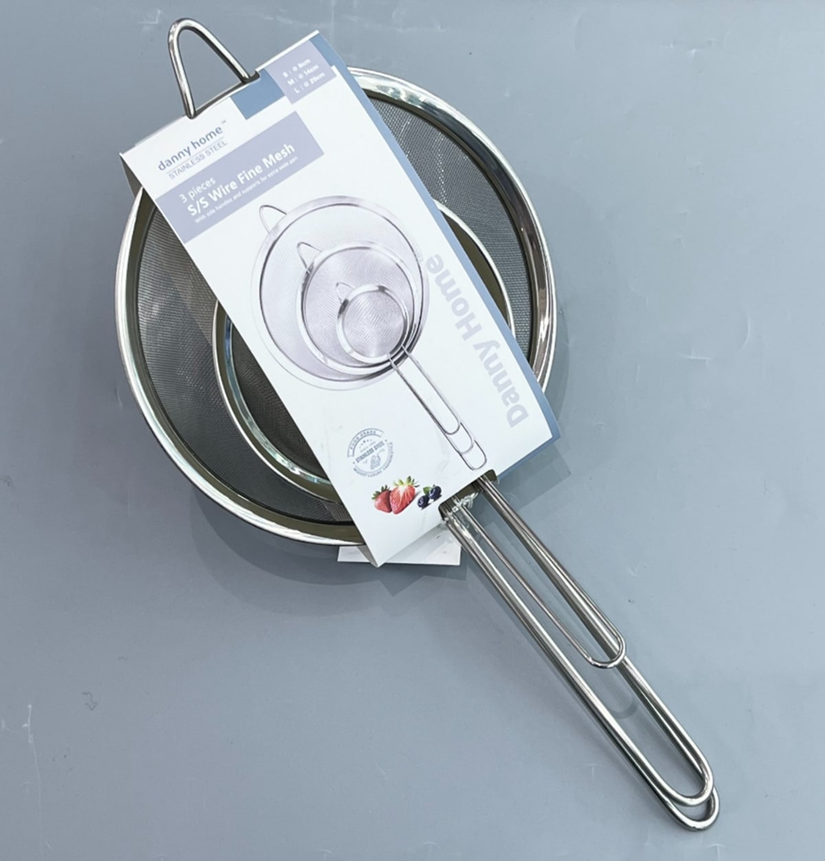 Three Piece Stainless Steel Sift Set - default