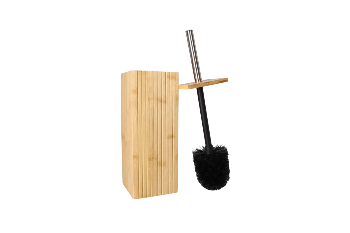 Toilet Brush With Bamboo Bowl 37cm  - default