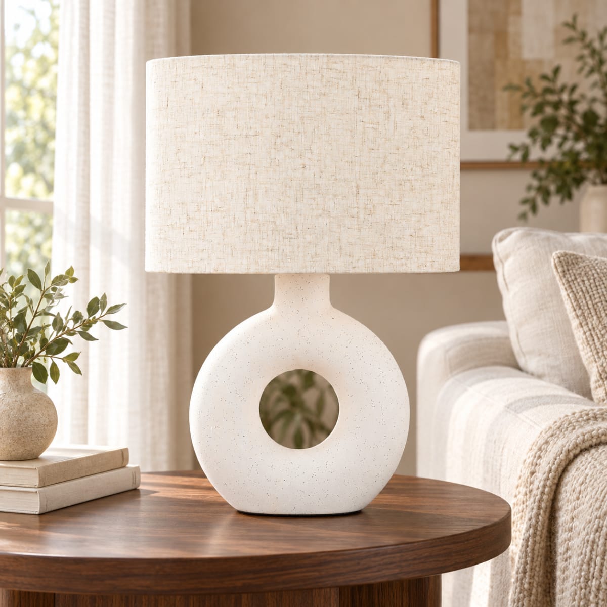 White Porcelain Table Lamp 45cm - default
