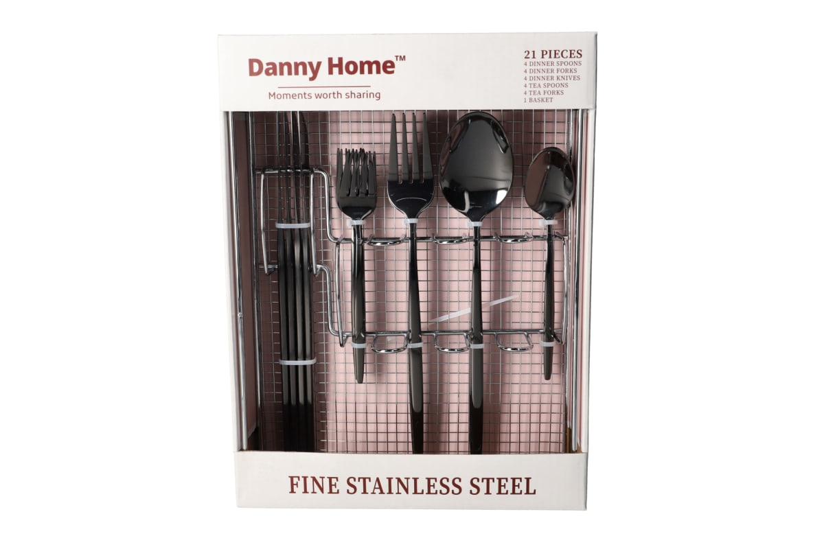  21Pcs Black Cutlery Set  - default