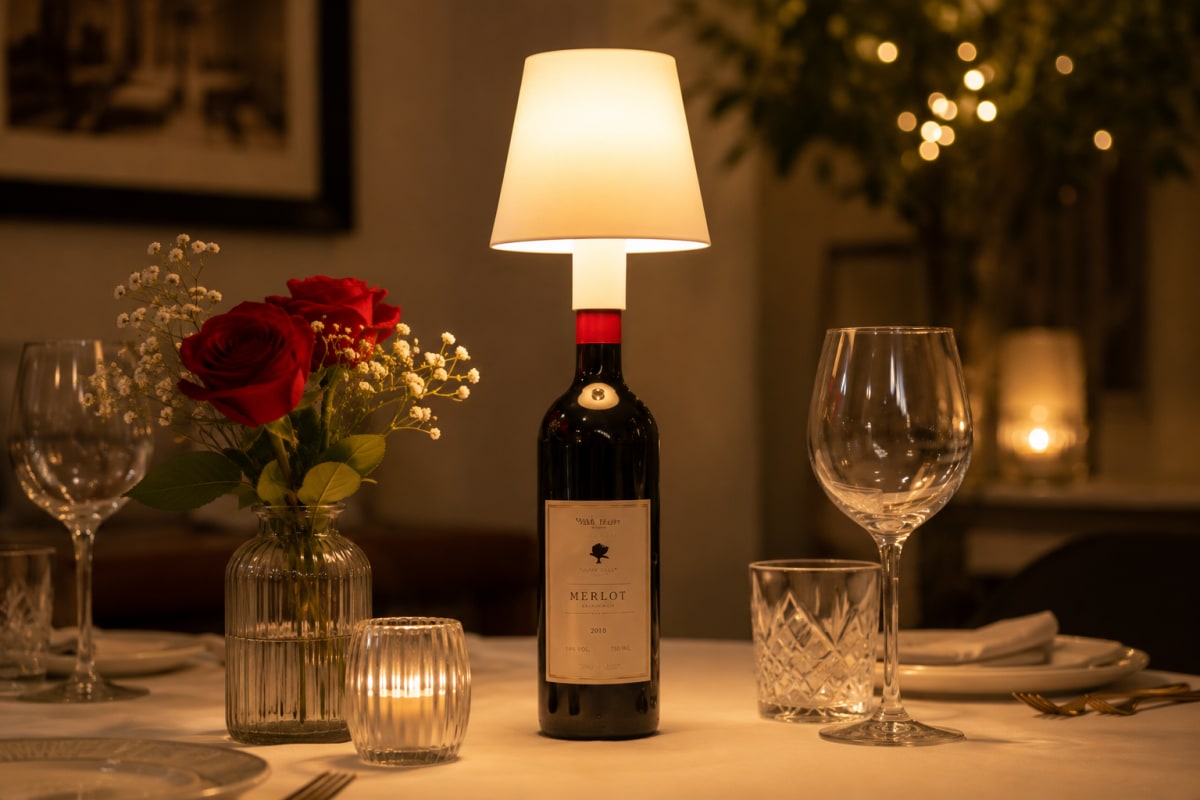 LED Wine Bottle Table Lamp  - default
