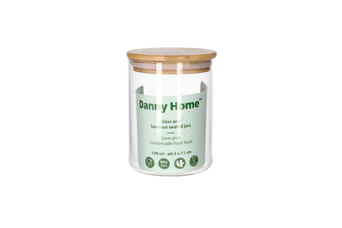 Glass Jar with Wooden Lid 590ml  - default