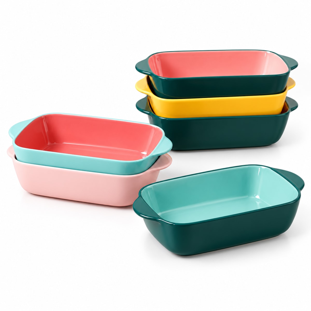 Rectangular Ceramic Casserole 6pcs 21.cm - default