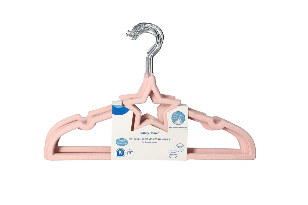 Pink Velvet Kids Hanger 10pcs 32.5cm - default