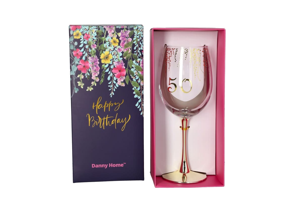 50th Birthday Wine Glass - default
