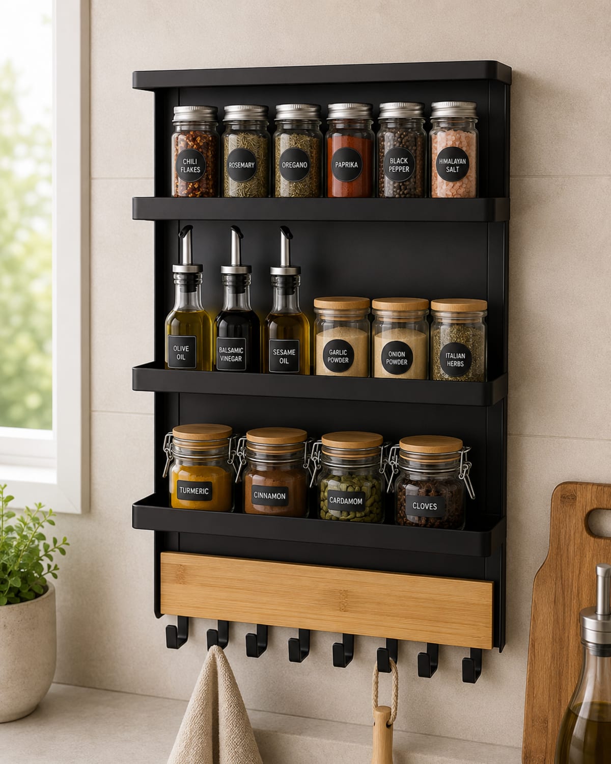 Magnetic Spice Rack Holder 30.2cm - default