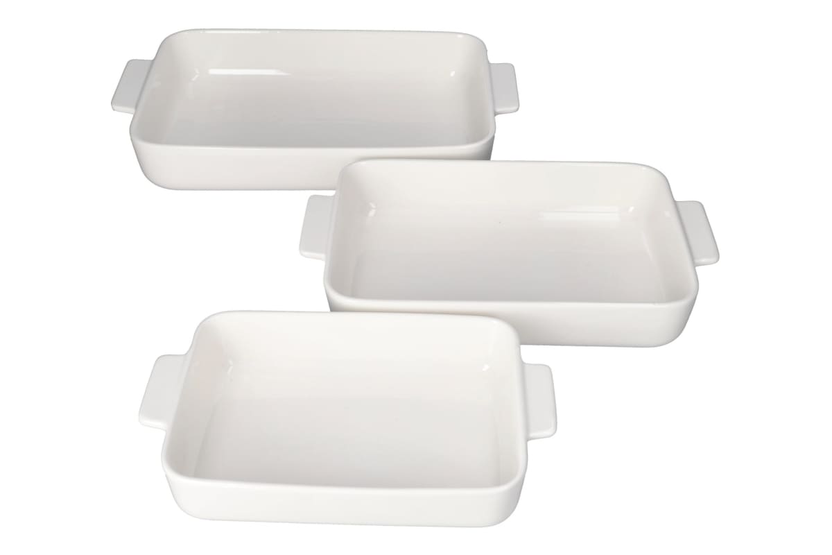 Rectangular Ceramic Casserole Set 3pcs - default