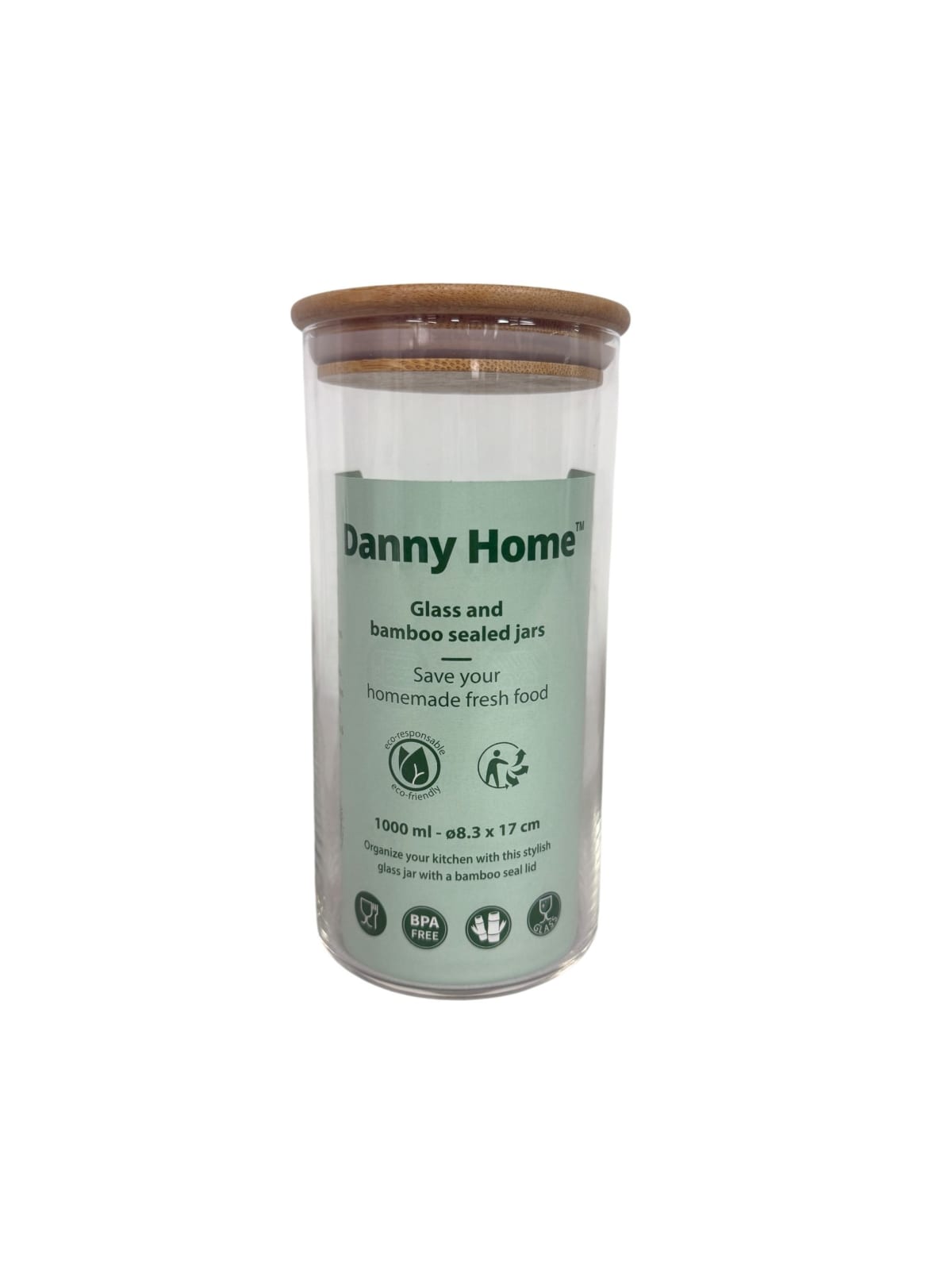 Glass Jar with Wooden Lid 1000ml  - default