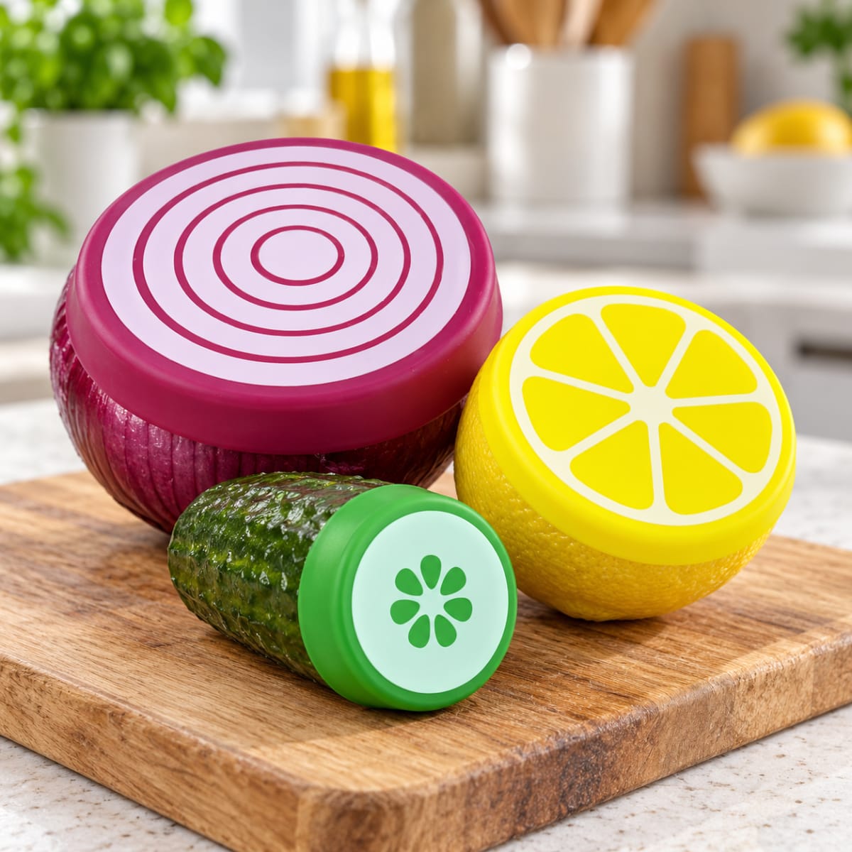  Silicone Fresh Fruit Stretch Lid Set 3pcs - default