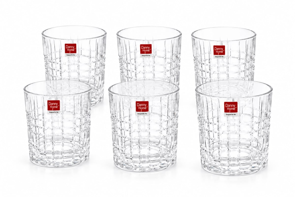 Textured Glass Tumbler Set 6pcs 400ml - default