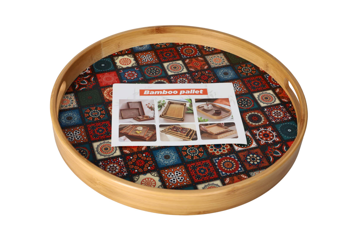 Bamboo Round Serving Tray 35.2cm  - default
