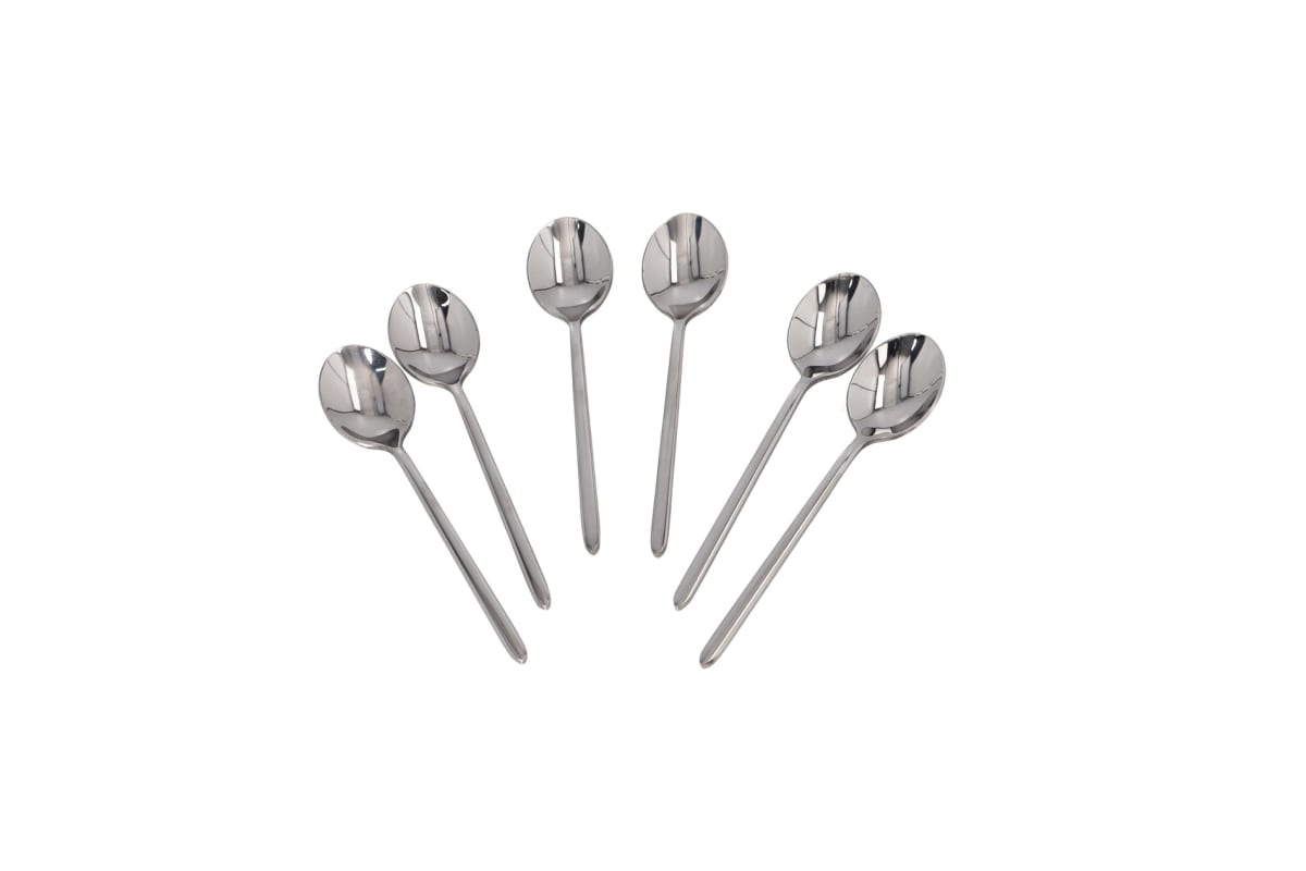 Silver Dessert Spoon Set 6pcs 14.5cm  - default