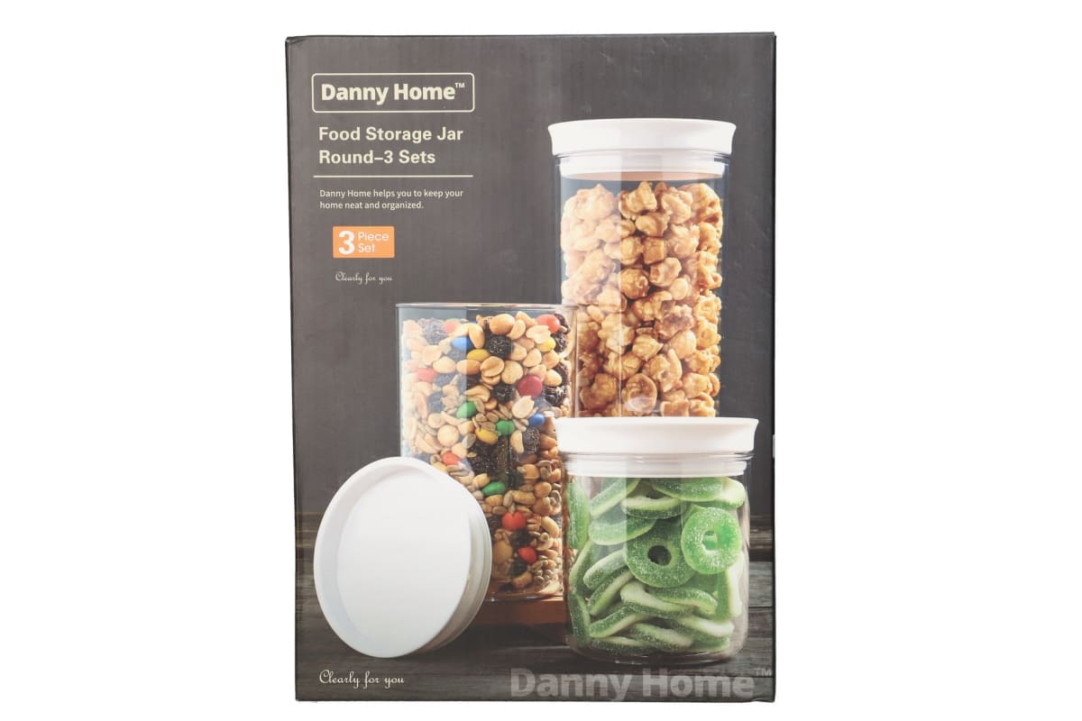 Round Food Storage Jar Set 3pcs - default