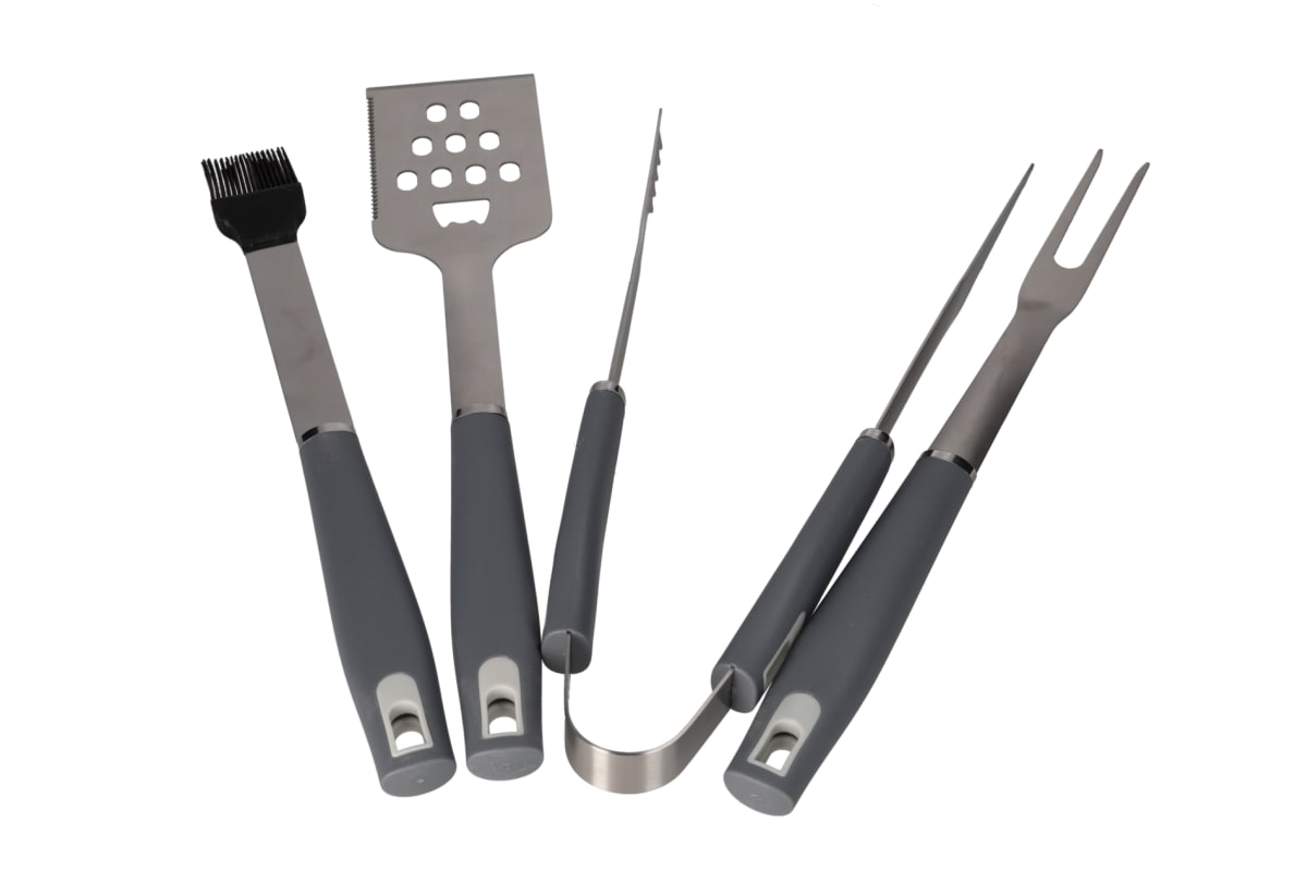 Silver &amp; Grey Professional Barbecue Tools 4Pcs - default