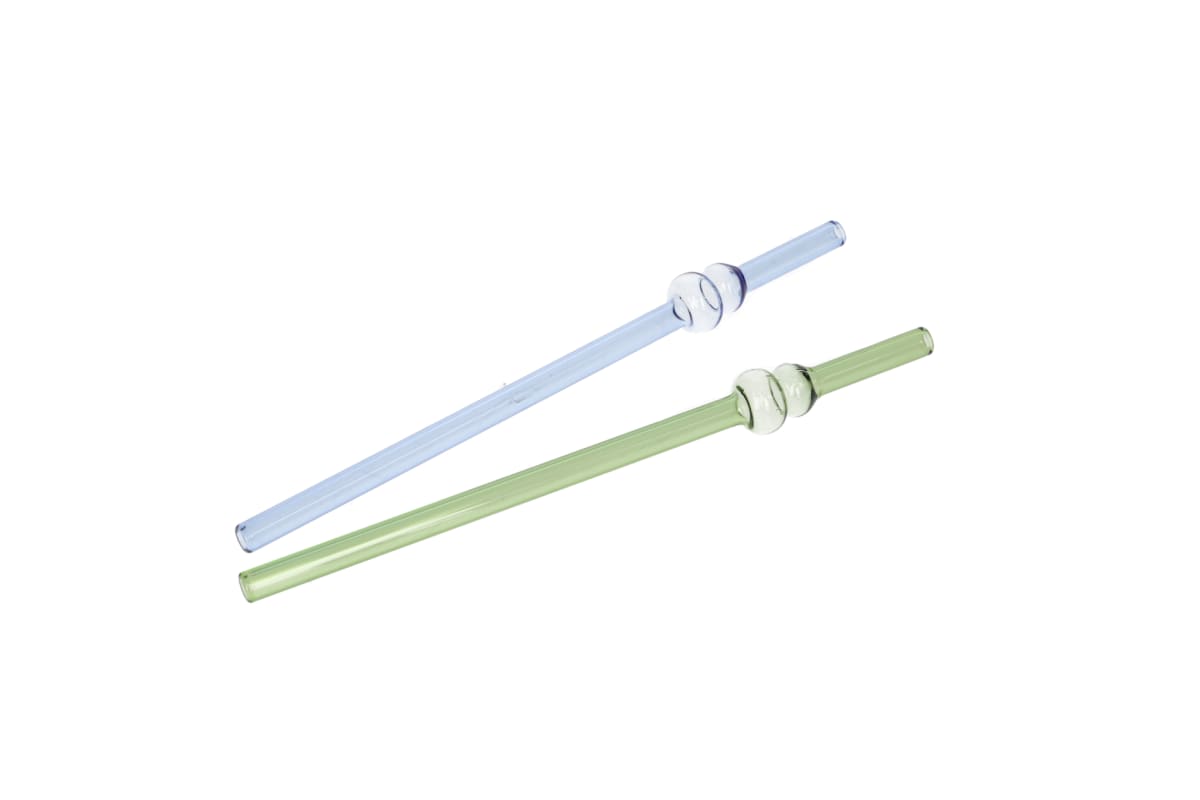 2Pcs Reusable Glass Heat Resistant Straws 20cm - default
