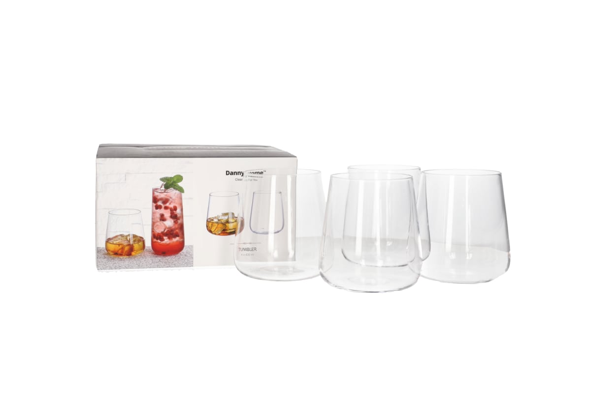 4Pcs Short Tumbler Glasses 430ml - default