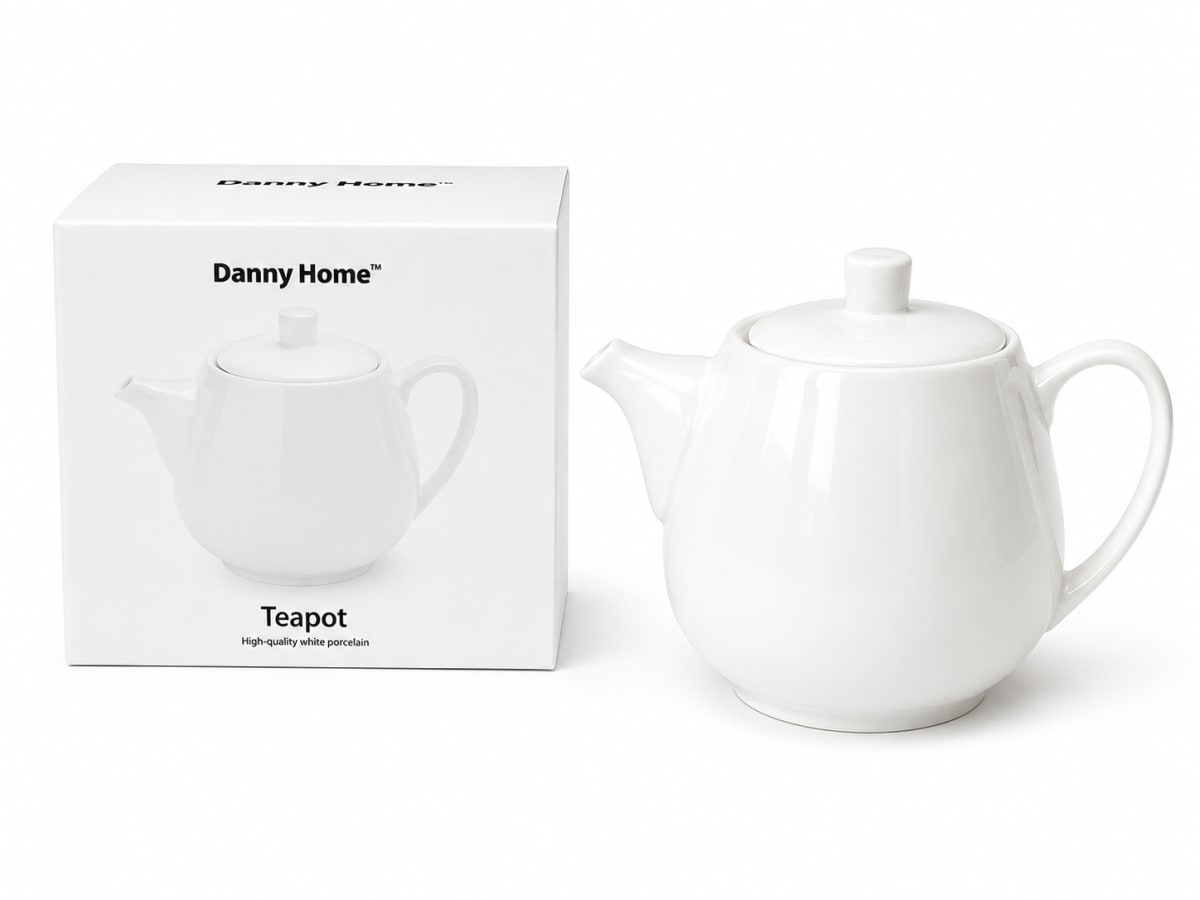 Porcelain White Teapot 17.5cm - default