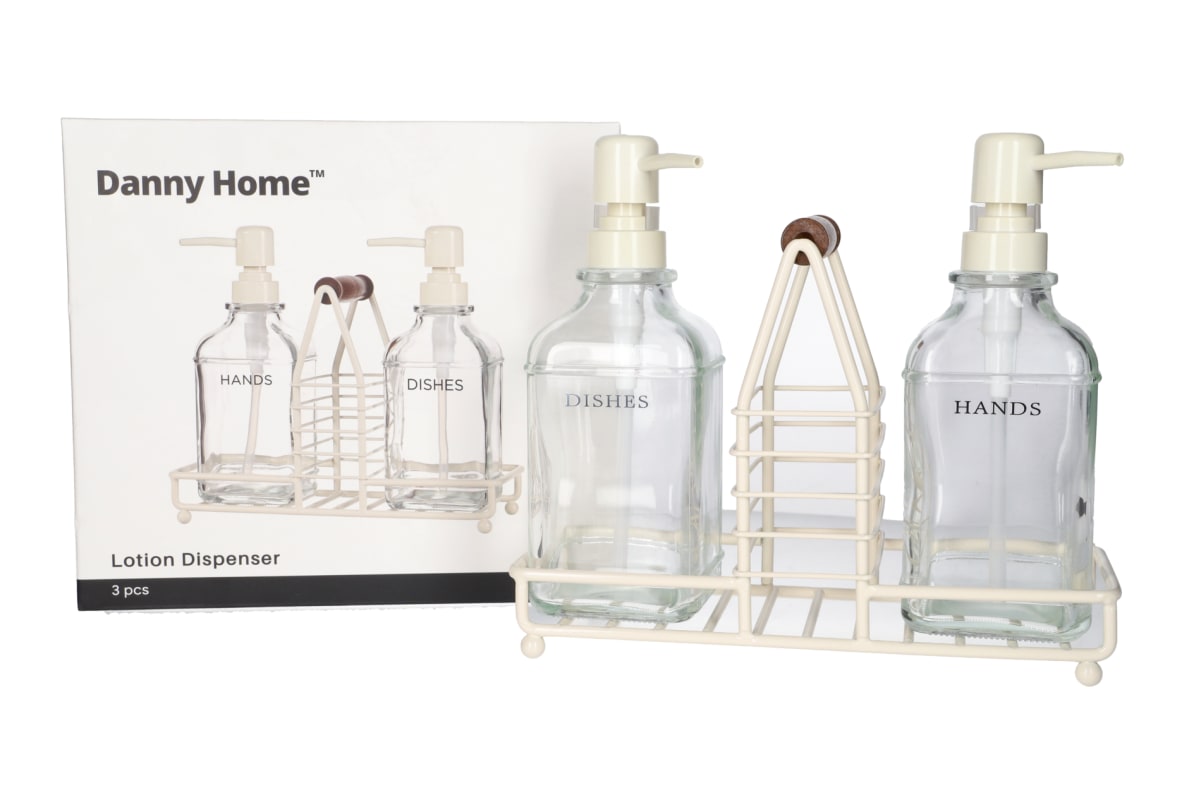 Glass Hand &amp; Dish Soap Dispenser 3pcs - default