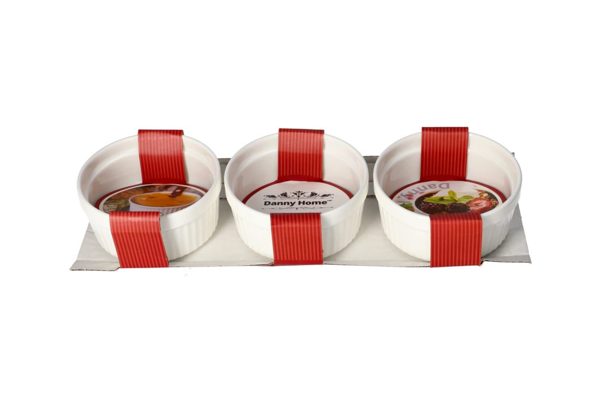 White Cake Dish Ramekin 3pcs 200ml - default