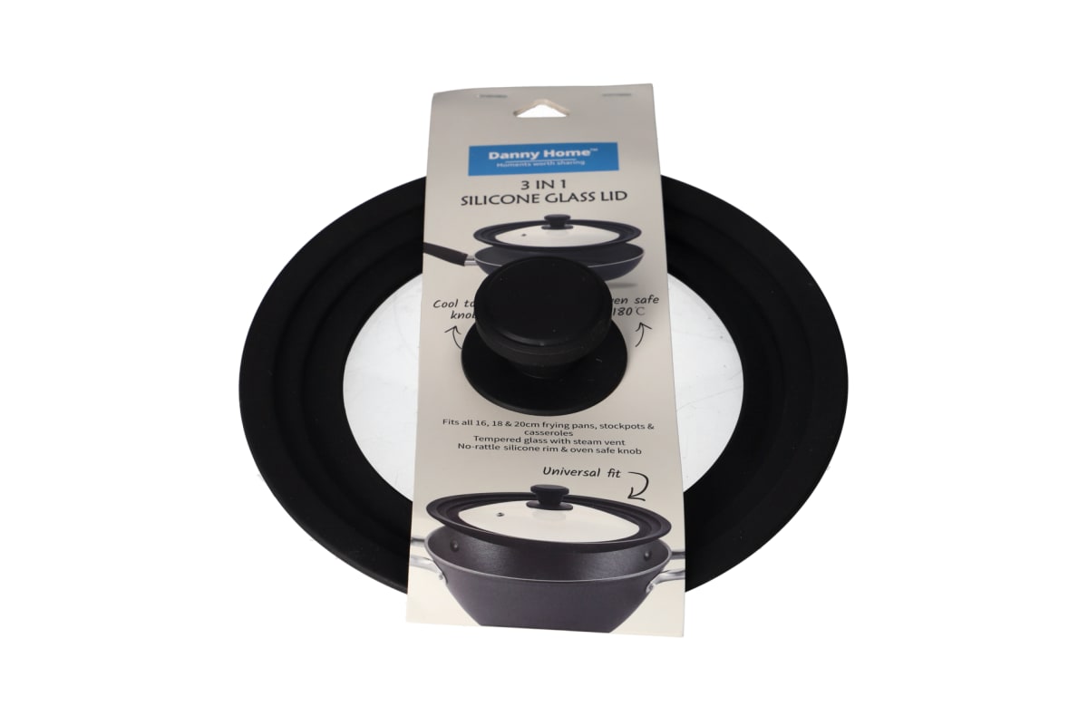 Glass &amp; Silicone Pot Lid 21.7cm - default