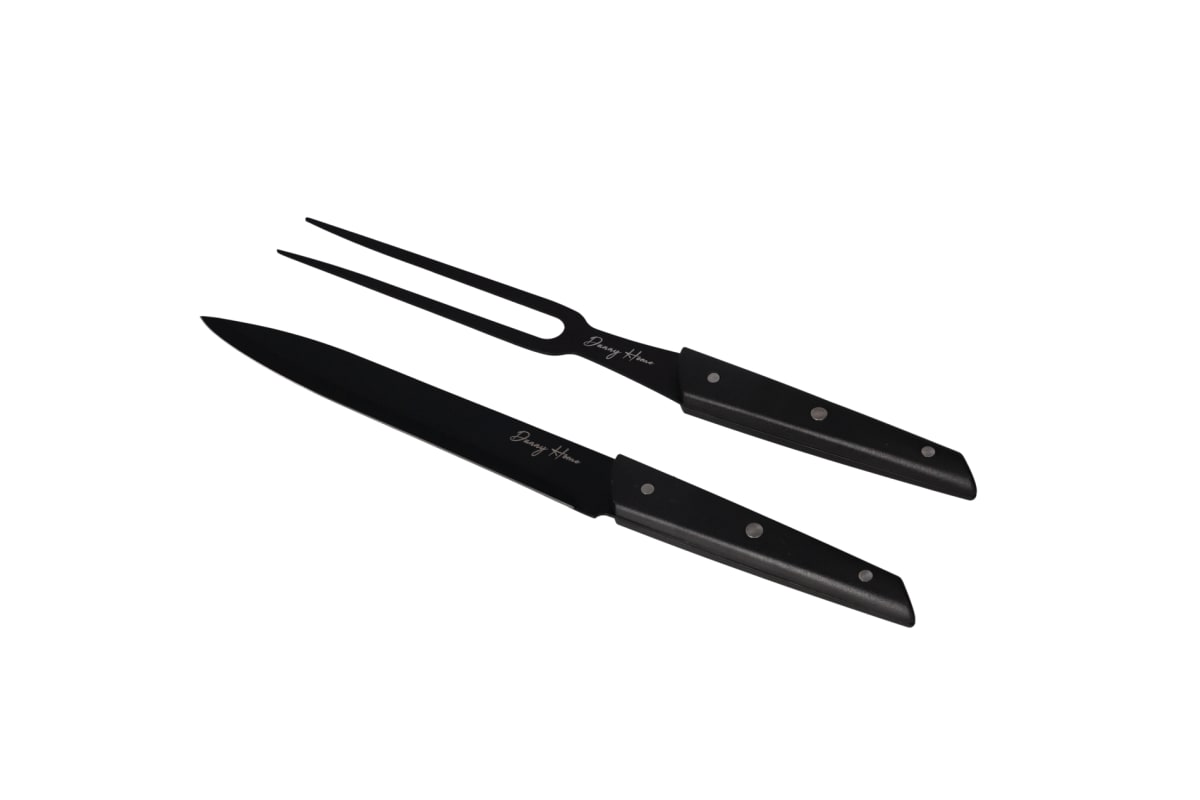 Black Meat Fork &amp; Knife Set  - default