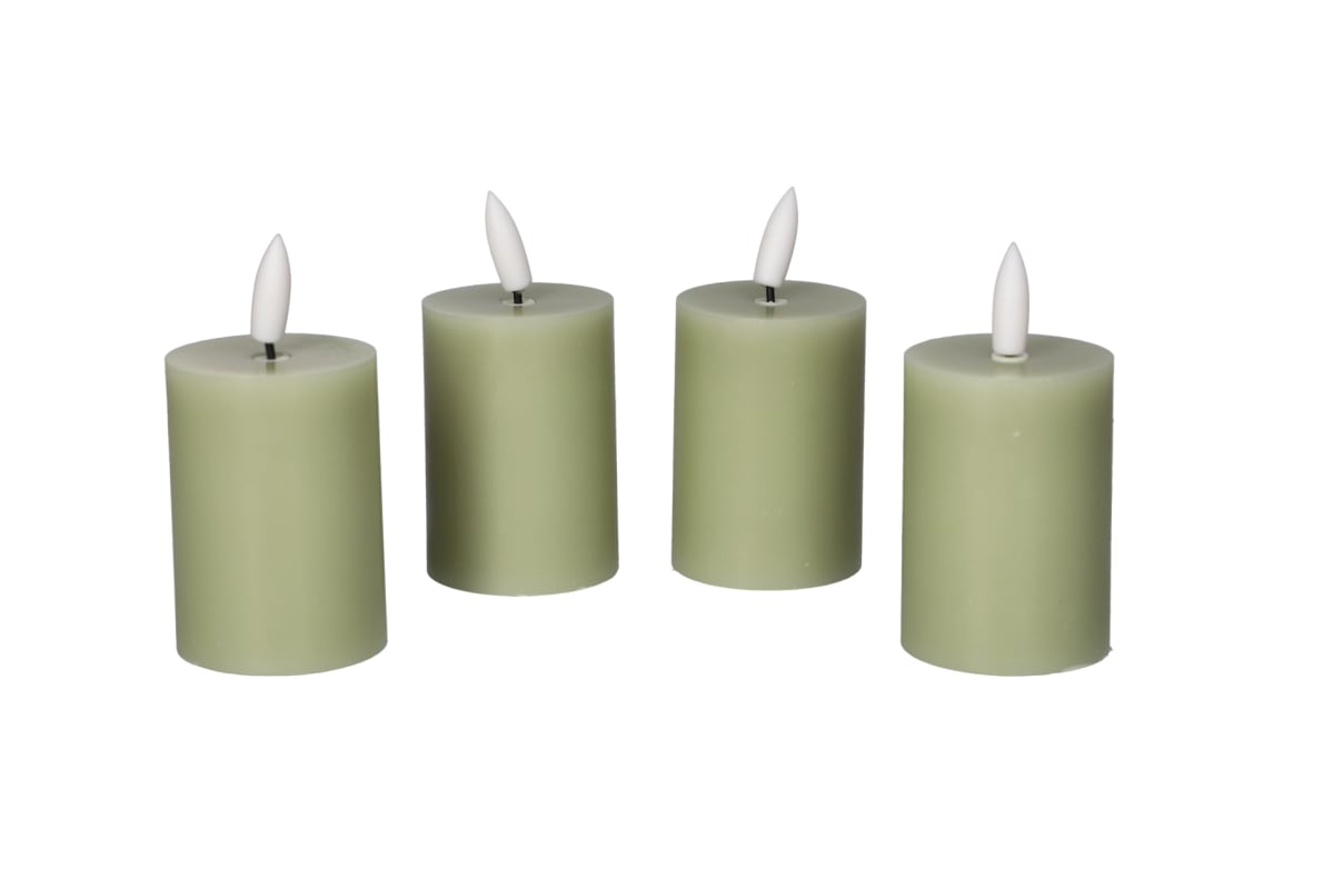 4-Piece Green LED Candles  - default