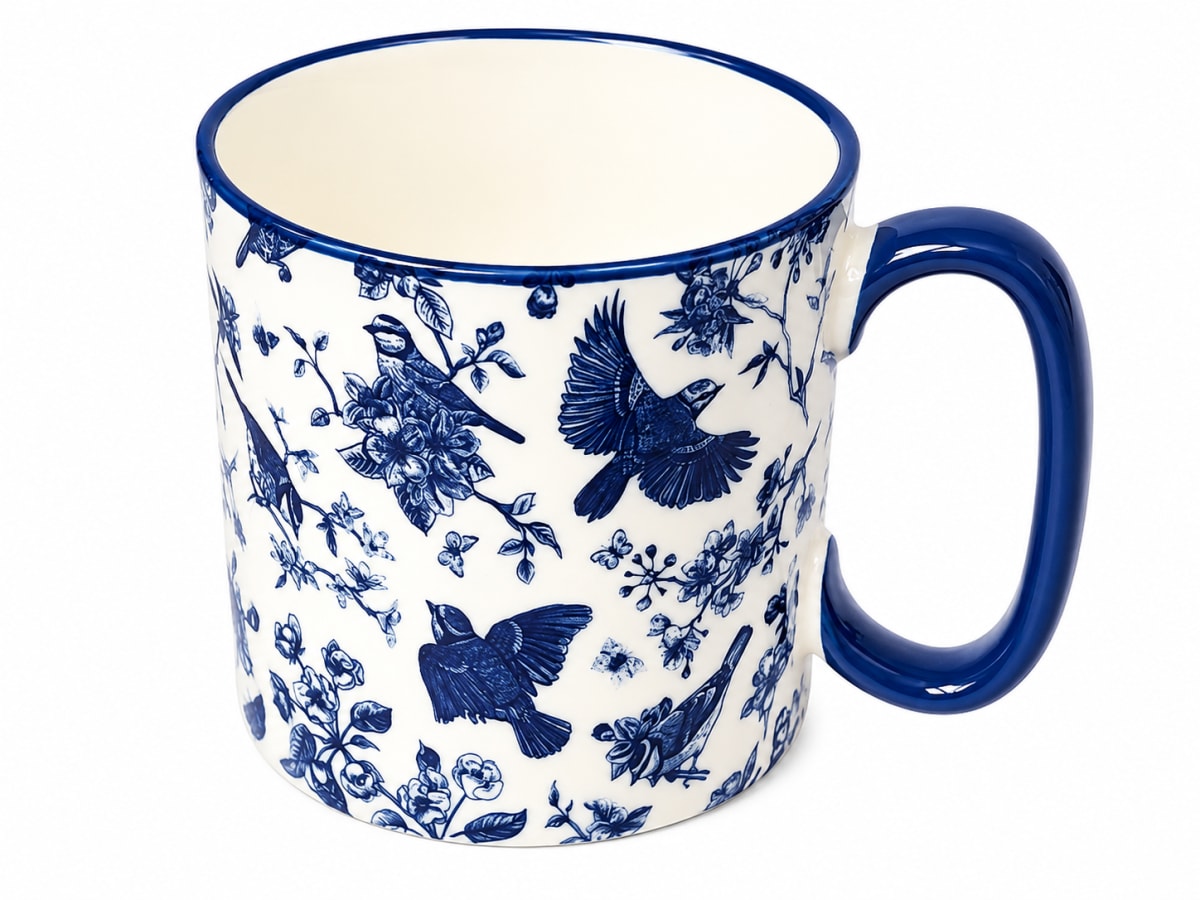 450ml Bird &amp; Floral Design Ceramic Mug - default