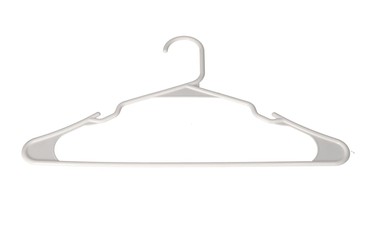 White Plastic Hangers 10Pcs - default