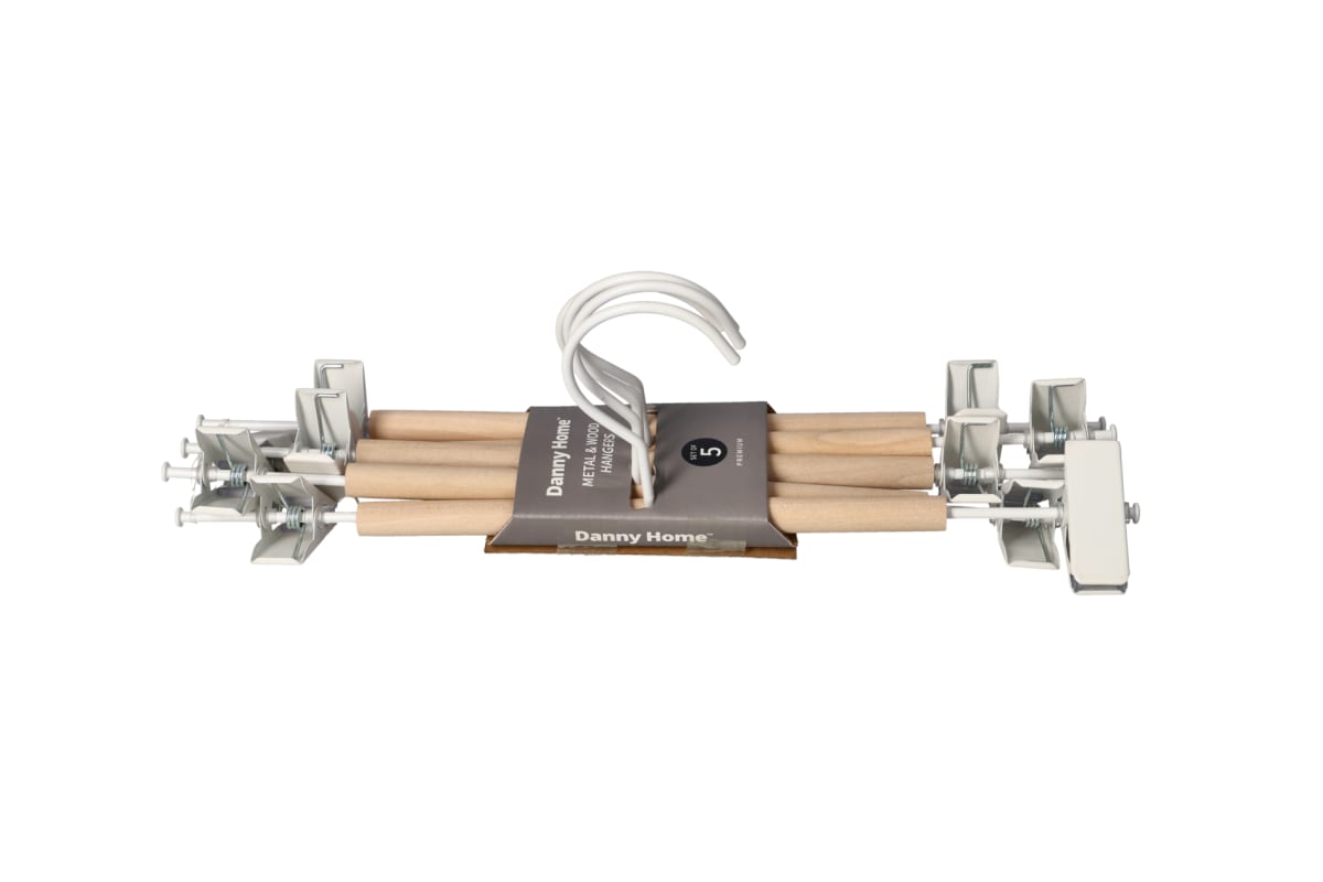 Wooden &amp; Metal Clothing Hanger 5pcs - default