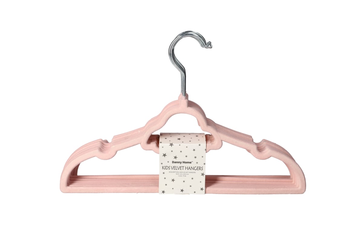 Pink Velvet Kids Hanger 10pcs 32.8cm - default