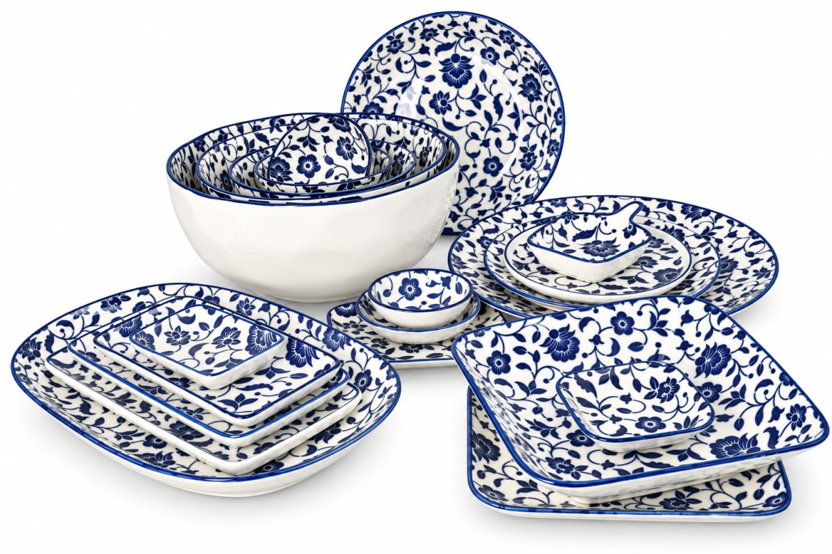 Ceramic Square Pasta Bowl 20.5cm - default