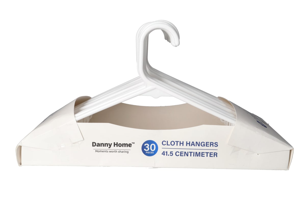 White Plastic Hangers 20Pcs - default