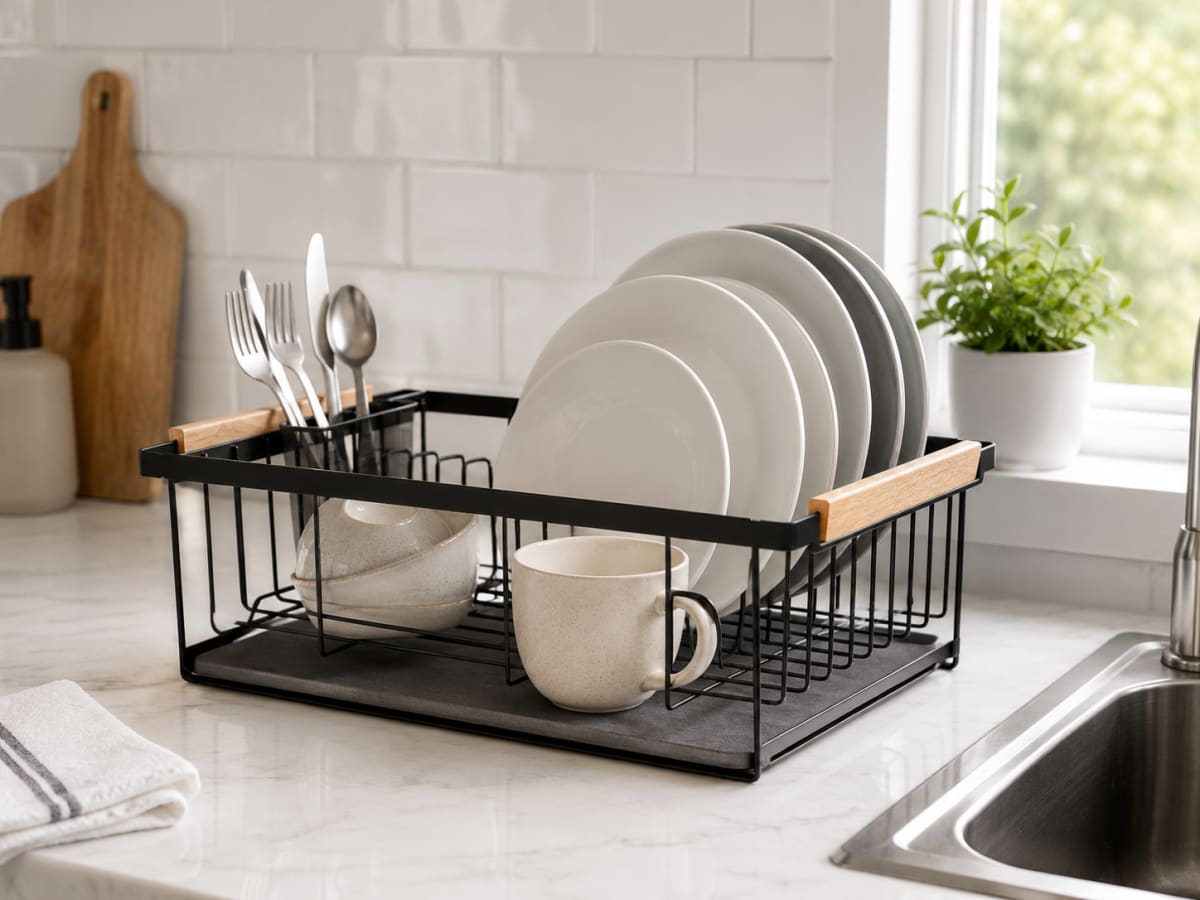 Dish Rack with Diatomite Drip Tray 42.4cm - default