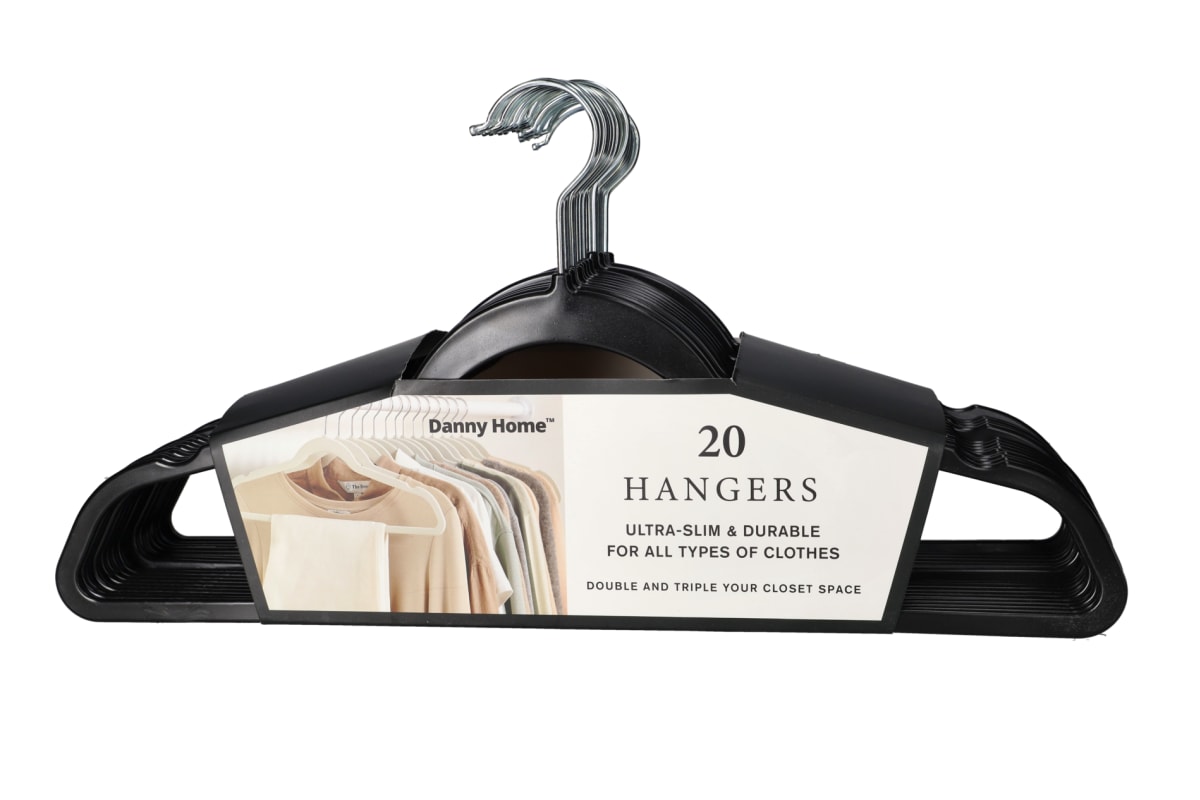 Black Plastic Hangers 20Pcs - default