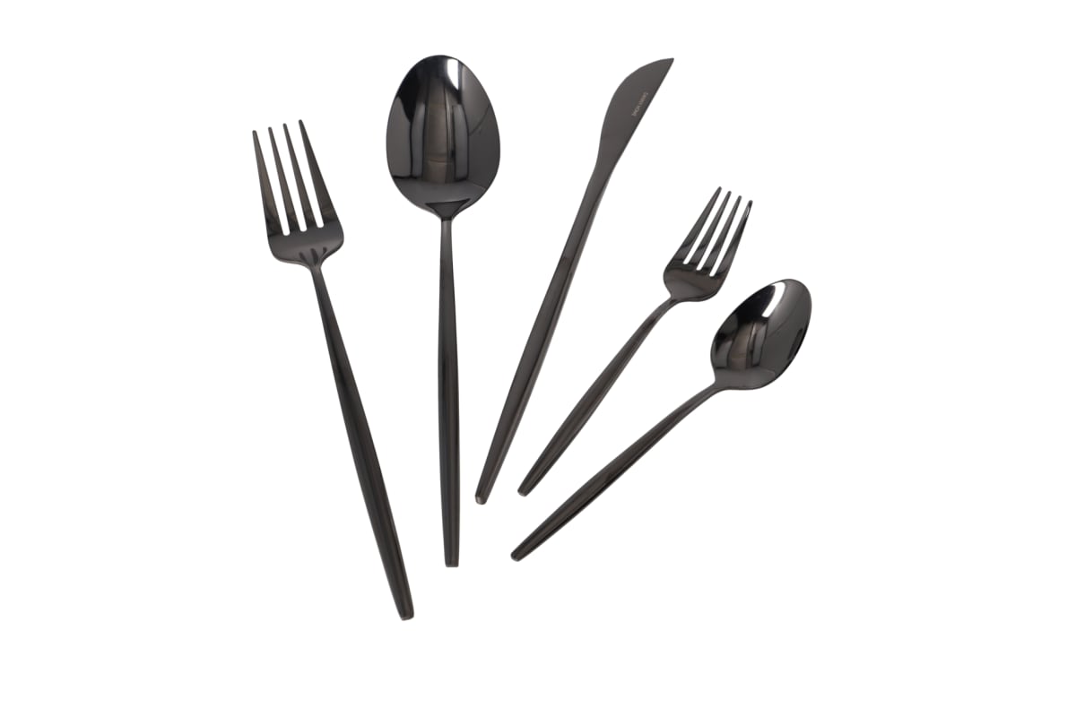 Black 20-Piece Cutlery Set - default