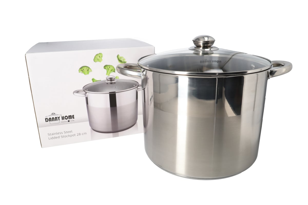 Stainless Steel Stockpot With Glass Lid 28cm - default
