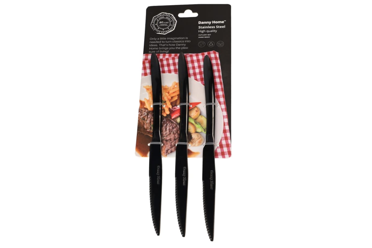 Black Steak Knife 3Pcs 23.5cm - default